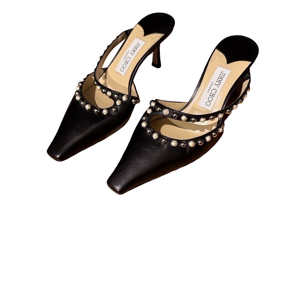 Jimmy Choo Black Pearl-Embellished Heels